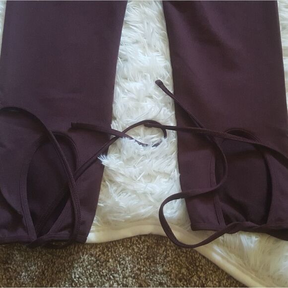 Aerie Ankle Tie Leggings Dark Purple Womens Size Medium - Picture 6 of 8